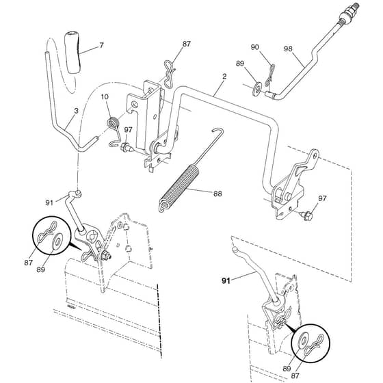 McCulloch M14597TC - 96051006200 - 2012-11 - Mower Lift - Deck Lift Parts Diagram