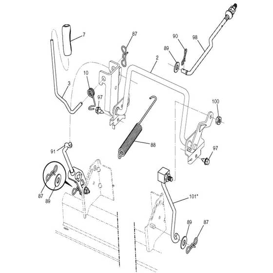 McCulloch M14597TC - 96051006201 - 2012-12 - Mower Lift - Deck Lift Parts Diagram