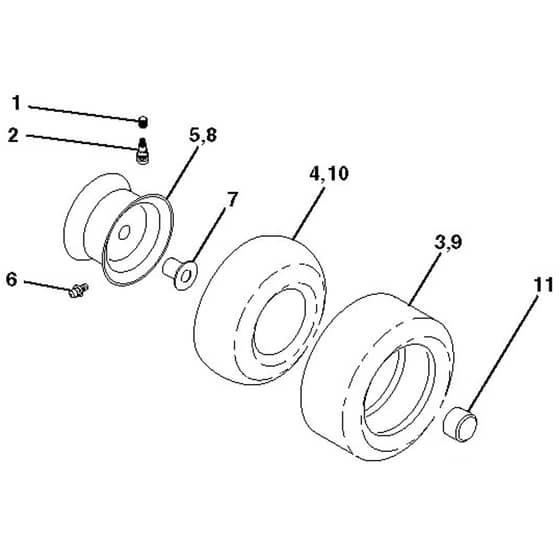 McCulloch M14597TC - 96051006303 - 2014-05 - Wheels and Tyres Parts Diagram