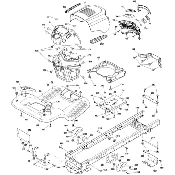 McCulloch M145-107T - 96041033601 - 2014-04 - Chassis & Enclosures Parts Diagram