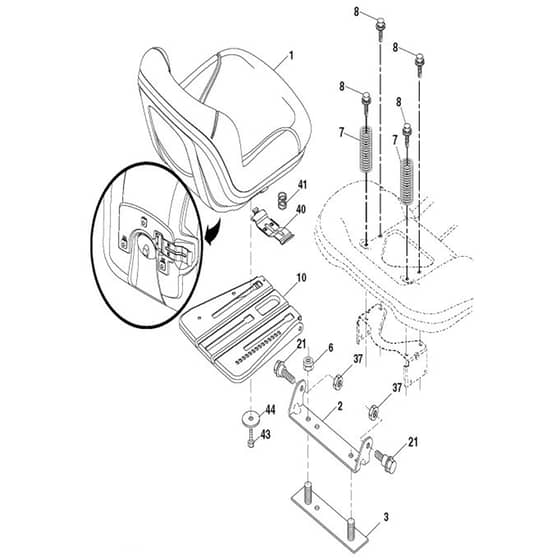 McCulloch M145-97TC - 96051006202 - 2013-07 - Seat Parts Diagram