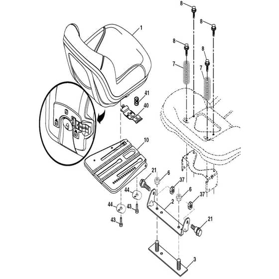 McCulloch M145-97TC POWERDRIVE - 2018-07 - Seat Parts Diagram