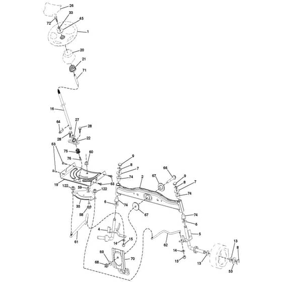 McCulloch M145-97TC POWERDRIVE - 2018-07 - Steering Parts Diagram