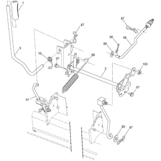 McCulloch M155107H - 96041000701 - 2009-01 - Mower Lift - Deck Lift Parts Diagram