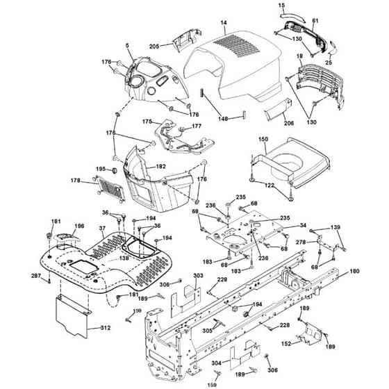 McCulloch M155107H - 96041000703 - 2010-07 - Chassis & Enclosures Parts Diagram