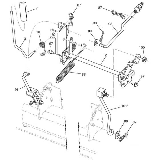 McCulloch M155107H - 96041000703 - 2010-07 - Mower Lift - Deck Lift Parts Diagram