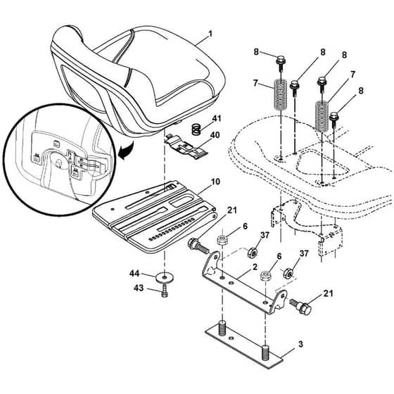 McCulloch M155107H - 96041000703 - 2010-07 - Seat Parts Diagram