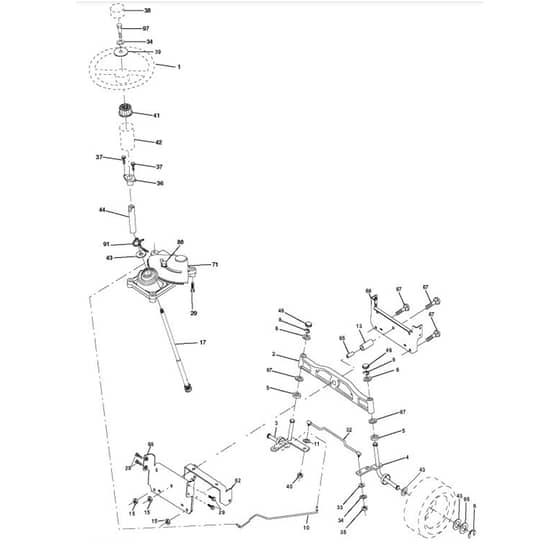 McCulloch M155107HRB - 96061010002 - 2008-08 - Steering Parts Diagram