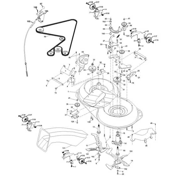 McCulloch M155107HRB - 96061010003 - 2008-08 - Mower Deck - Cutting Deck Parts Diagram