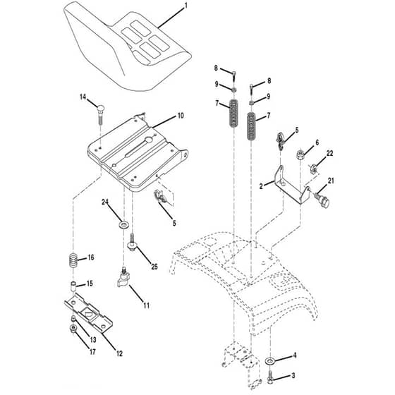 McCulloch M155107HRB - 96061031501 - 2011-01 - Seat Parts Diagram