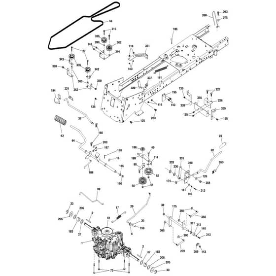 McCulloch M155-107HRB - 96051004100 - 2011-11 - Drive Parts Diagram