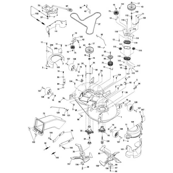 McCulloch M155-107HRB - 96051004100 - 2011-11 - Mower Deck - Cutting Deck Parts Diagram