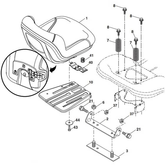 McCulloch M155-107TC - 96051006501 - 2013-01 - Seat Parts Diagram
