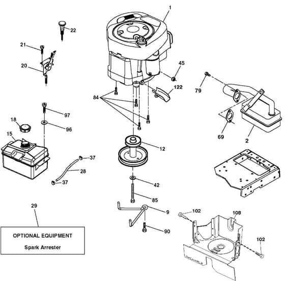 McCulloch M155-107TC - 96051009900 - 2013-06 - Engine Parts Diagram