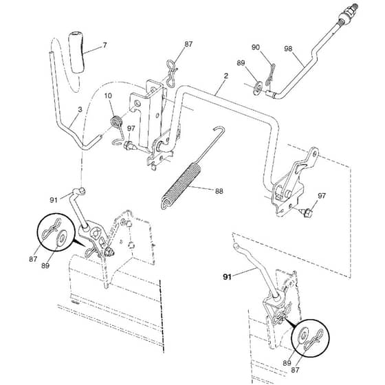 McCulloch M155-107TC - 96051009900 - 2013-06 - Mower Lift - Deck Lift Parts Diagram
