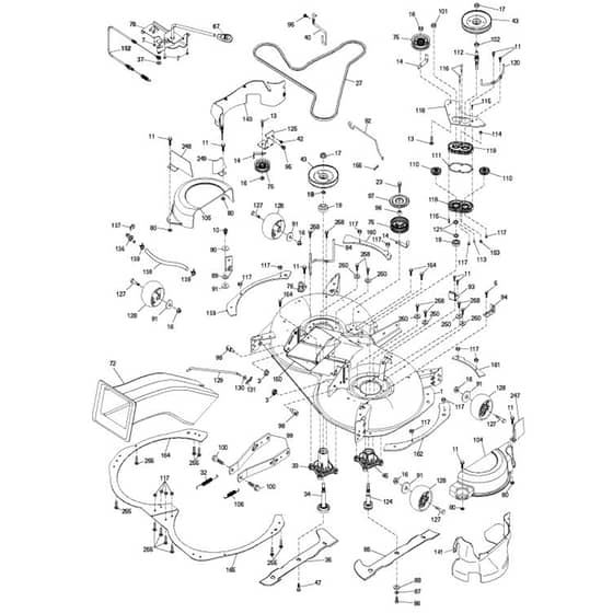 McCulloch M155-107TC - 96051015100 - 2016-07 - Mower Deck - Cutting Deck Parts Diagram