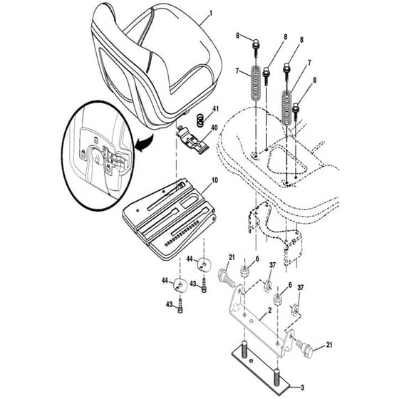 McCulloch M155-107TC - 96051015100 - 2016-07 - Seat Parts Diagram