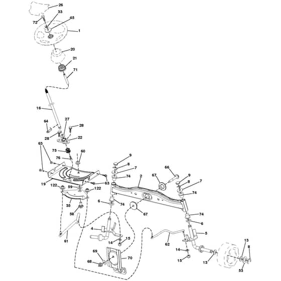 McCulloch M155-107TC POWERDRIVE - 2018-08 - Steering Parts Diagram