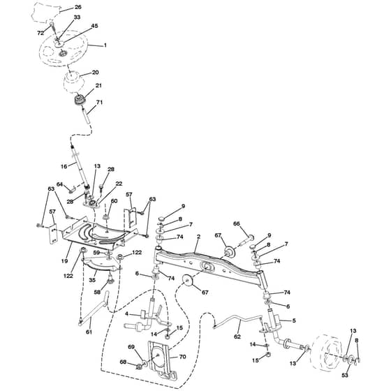 McCulloch M155H107 - 96041031800 - 2012-12 - Steering Parts Diagram