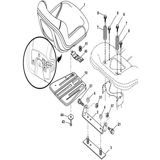 McCulloch M165-107T - 96041029401 - 2012-12 - Seat Parts Diagram