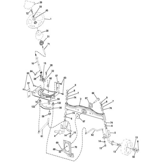 McCulloch M165-107T - 96041029401 - 2012-12 - Steering Parts Diagram