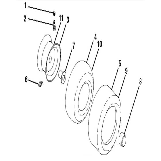 McCulloch M165-107T - 96041033700 - 2013-06 - Wheels and Tyres Parts Diagram