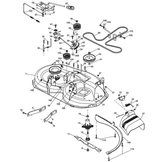 McCulloch M17538H - 96041017800 - 2010-01 - Mower Deck - Cutting Deck Parts Diagram