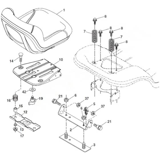 McCulloch M17538H - 96041023200 - 2011-05 - Seat Parts Diagram