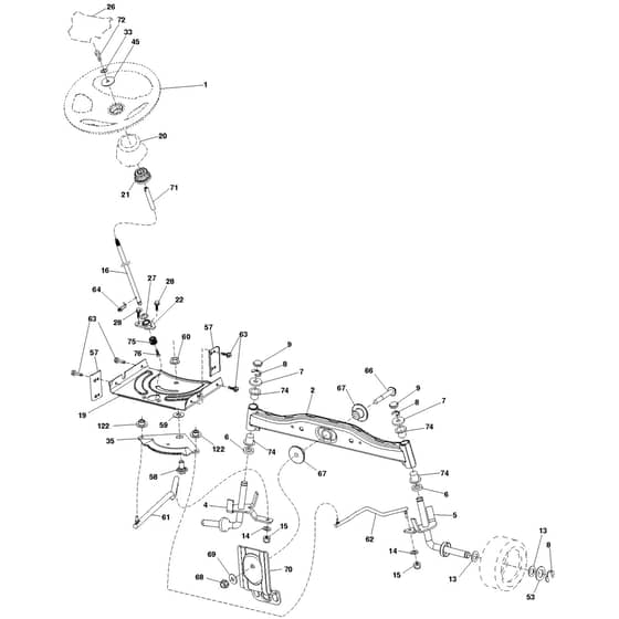 McCulloch M17538H - 96041023202 - 2013-06 - Steering Parts Diagram