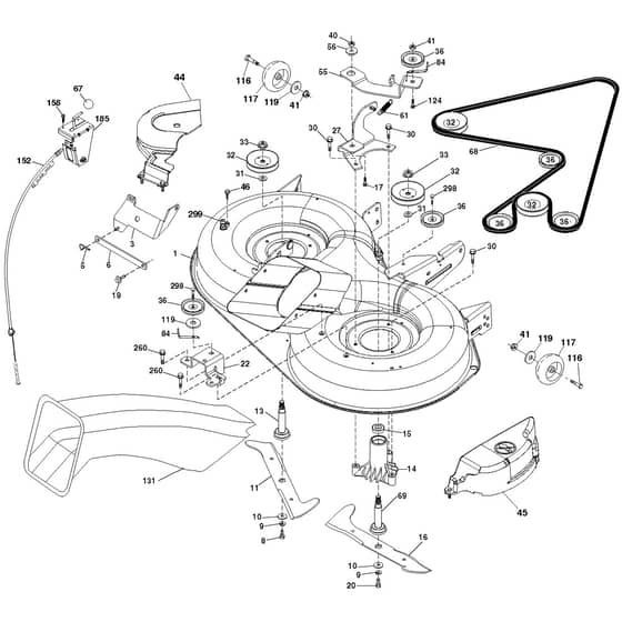 McCulloch M175H38RB - 96061030700 - 2010-03 - Mower Deck - Cutting Deck Parts Diagram