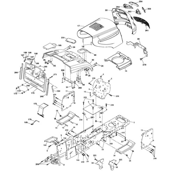 McCulloch M175H38RB - 96061033600 - 2011-06 - Chassis & Enclosures Parts Diagram