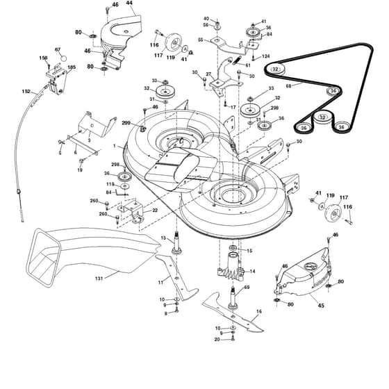 McCulloch M175H38RB - 96061033602 - 2013-06 - Mower Deck - Cutting Deck Parts Diagram