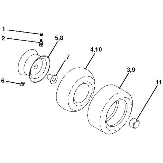 McCulloch M175H38RB - 96061033602 - 2013-06 - Wheels and Tyres Parts Diagram