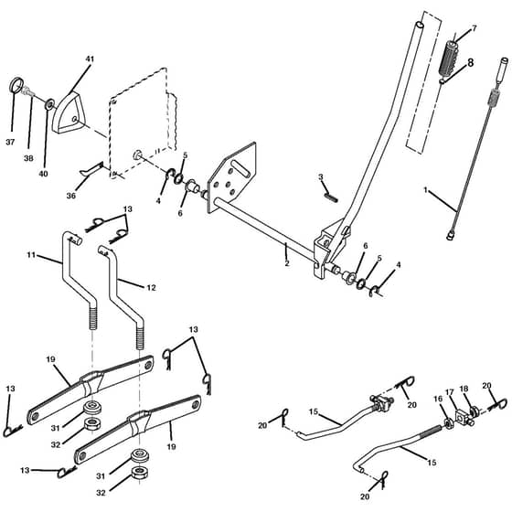McCulloch M185107HRB - 96061009702 - 2009-04 - Mower Lift - Deck Lift Parts Diagram
