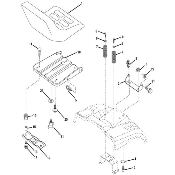 McCulloch M185107HRB - 96061012201 - 2009-04 - Seat Parts Diagram