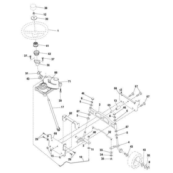 McCulloch M185107HRB - 96061012201 - 2009-04 - Steering Parts Diagram
