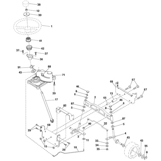McCulloch M185107HRB - 96061012203 - 2008-08 - Steering Parts Diagram
