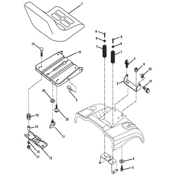 McCulloch M185107HRB - 96061012204 - 2010-03 - Seat Parts Diagram