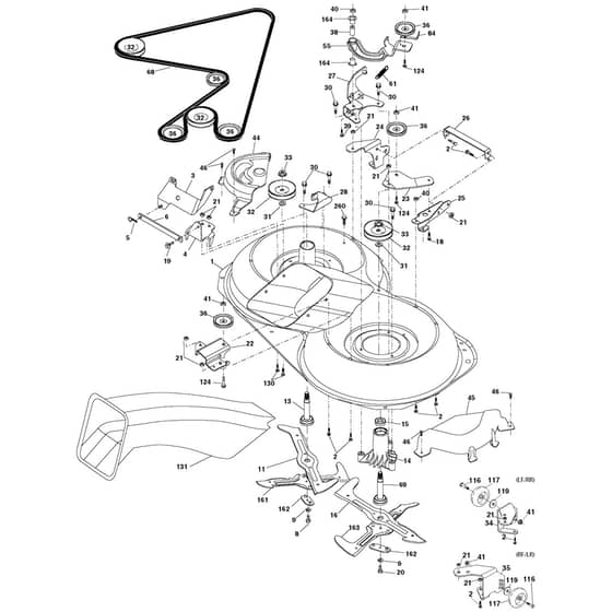 McCulloch M185107HRB - 96061012205 - 2010-01 - Mower Deck - Cutting Deck Parts Diagram