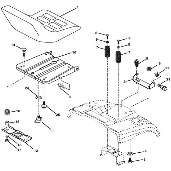 McCulloch M185107HRB - 96061012206 - 2010-03 - Seat Parts Diagram