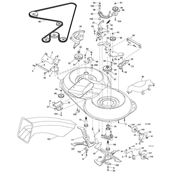 McCulloch M185107HRB - 96061012207 - 2010-09 - Mower Deck - Cutting Deck Parts Diagram