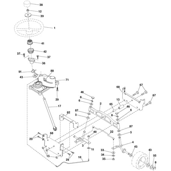 McCulloch M185107HRB - 96061012207 - 2010-09 - Steering Parts Diagram