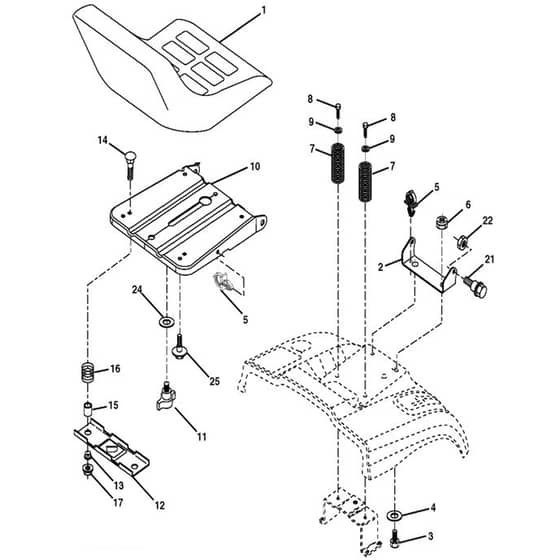 McCulloch M185107HRB - 96061012208 - 2011-02 - Seat Parts Diagram