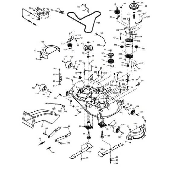 McCulloch M185107TC - 96051006601 - 2013-01 - Mower Deck - Cutting Deck Parts Diagram