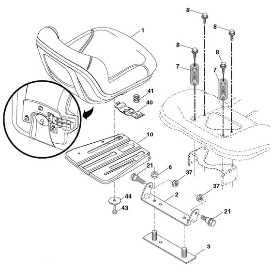 McCulloch M185107TC - 96051006602 - 2013-07 - Seat Parts Diagram