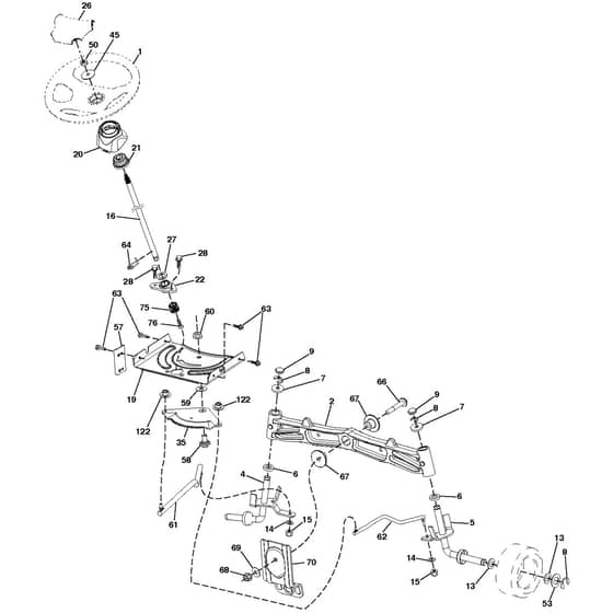 McCulloch M185107TC - 96051006602 - 2013-07 - Steering Parts Diagram