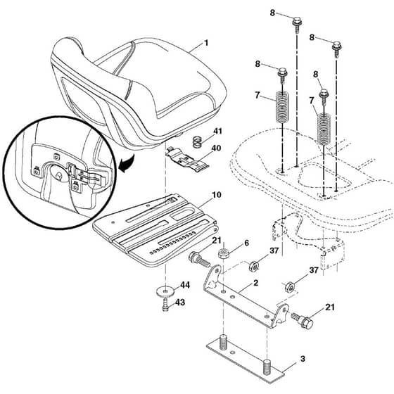 McCulloch M185117H - 96041027100 - 2012-01 - Seat Parts Diagram