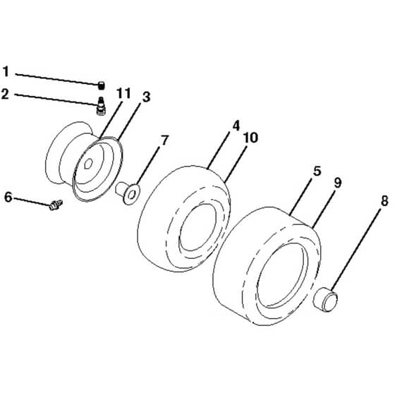 McCulloch M185117H - 96041027100 - 2012-01 - Wheels and Tyres Parts Diagram