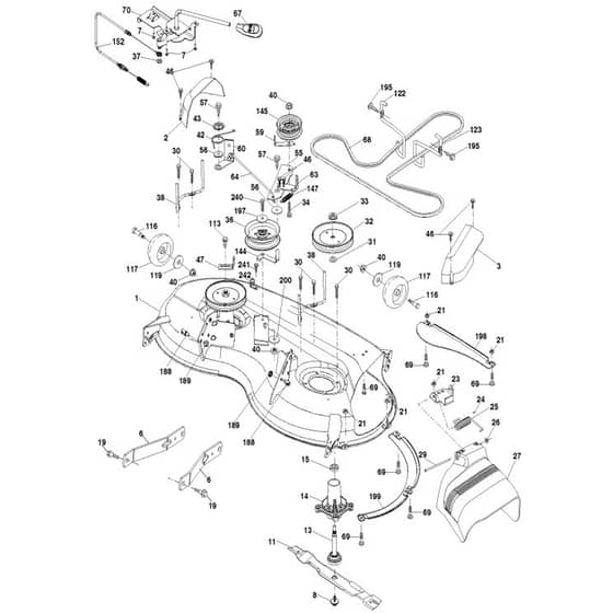 McCulloch M185117T - 96041029600 - 2012-08 - Mower Deck - Cutting Deck Parts Diagram