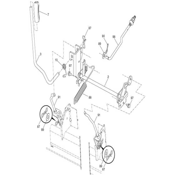 McCulloch M185117T - 96041029600 - 2012-08 - Mower Lift - Deck Lift Parts Diagram